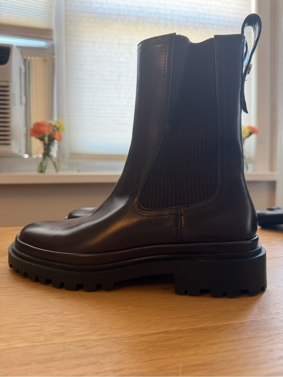 Zara Shoes - Zara Black Leather Combat Chelsea Boots